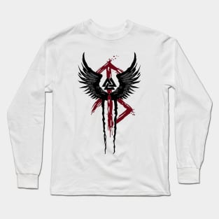 Valkyrie Symbol Valknut Odin Wings Vikings Asgard Valhalla Long Sleeve T-Shirt